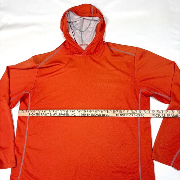 Simms Orange Fishing Sun Protection Pullover Performance Hoodie Shirt Mens Large - Picture 3 of 6